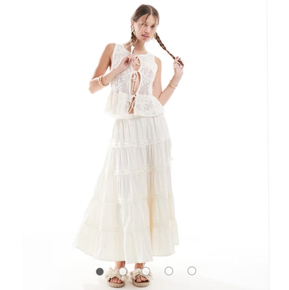 Madison Cream Maxi Skirt